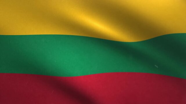 Lithuania Flag Waving Seamless Loop