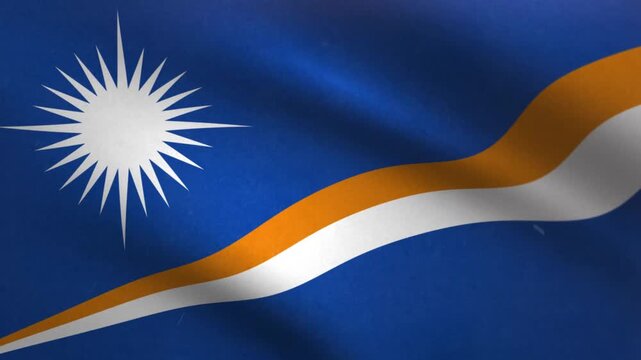 Marshall Islands Flag Waving Seamless Loop