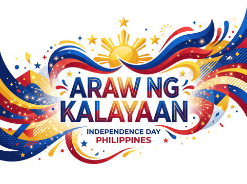 Philippines independence day araw ng kalayaan festive banner design