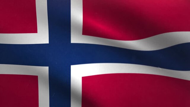 Norway Flag Waving Seamless Loop