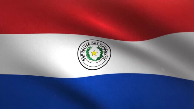 Paraguay Flag Waving Seamless Loop