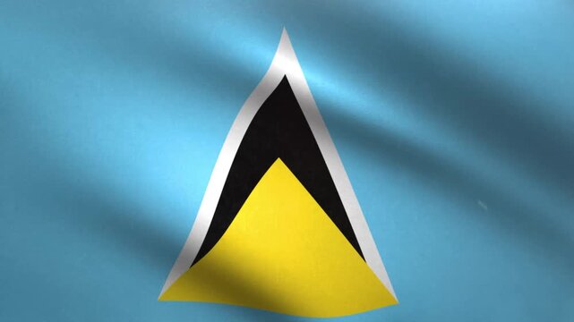 Saint Lucia Flag Waving Seamless Loop