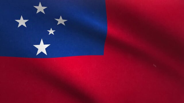 Samoa Flag Waving Seamless Loop