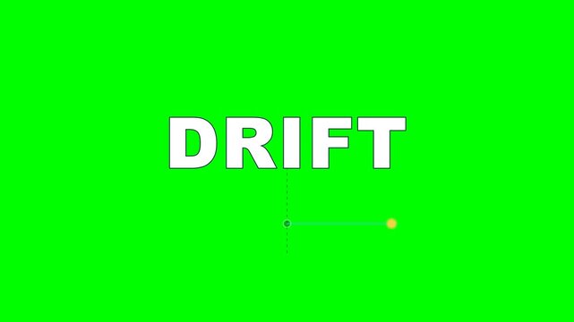 4K green screen DRIFT animated title - a marker slowly drifts off the centre line over time, kinetic typography motion graphics intro overlay, chroma key