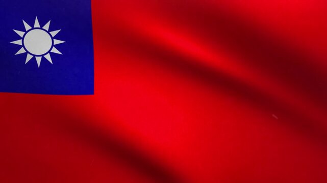 Taiwan Flag Waving Seamless Loop