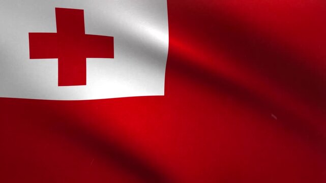 Tonga Flag Waving Seamless Loop