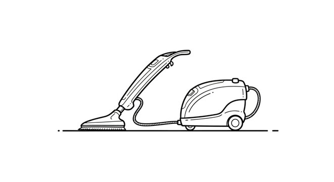 Modern upright vacuum cleaner side view illustration.