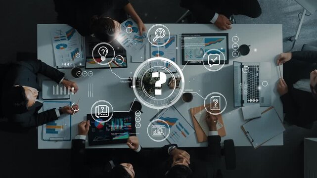 Business Team Collaborating on Data Analysis and Innovative Solutions with Graphs and Infographics at Modern Conference Table. Entropy.