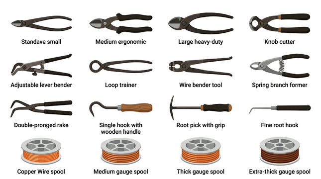 Pliers and wire spools tools.