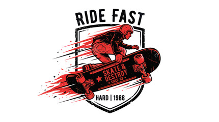 Skateboarder, Ride Fast, Skate and Destroy, Action Sport, Speed, Extreme © daun