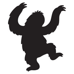 Naklejka premium Funny Sloth Silhouette Line Art Bold Outline Hanging Jungle Animal Vector Illustration