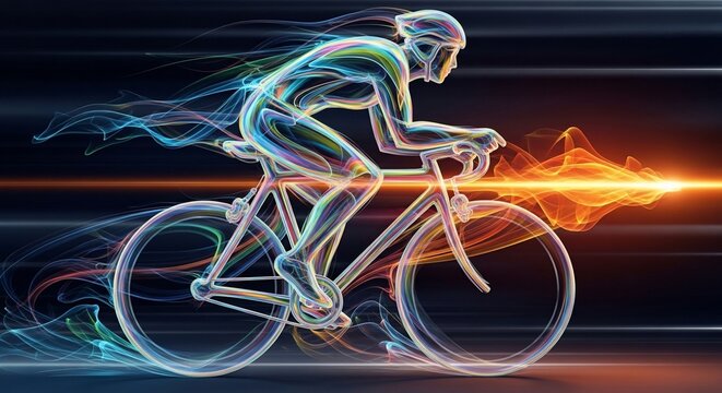 Cyclist on bicycle energy trail