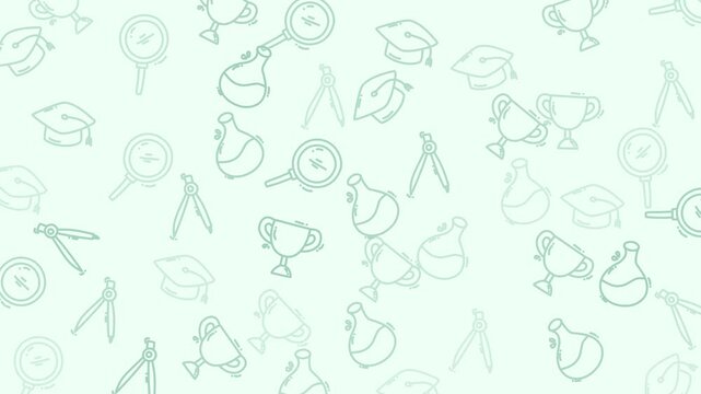 Graduationthemed icons perfect for academic projects in education caps, magnifying glasses, beakers, trophy, compass, drawing, school.