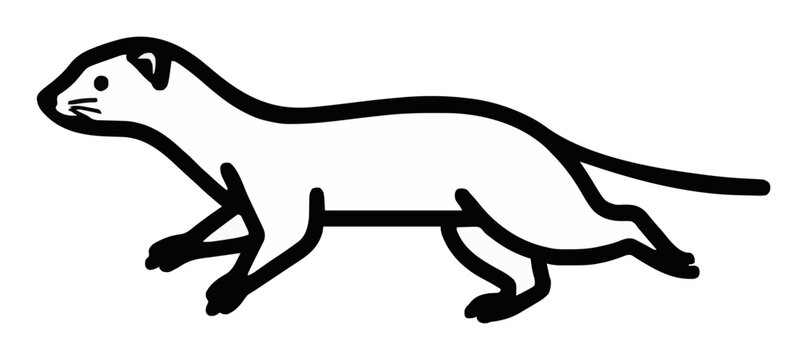 Running domestic ferret dynamic vector illustration. Generative AI