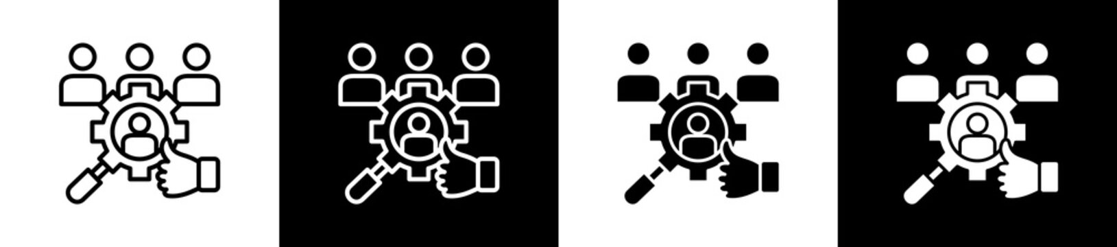 Sample Icon In Outline And Glyph Styles With Black And White Variations