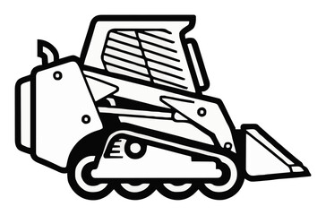 Naklejka premium Hovering skid steer loader industrial equipment. Generative AI