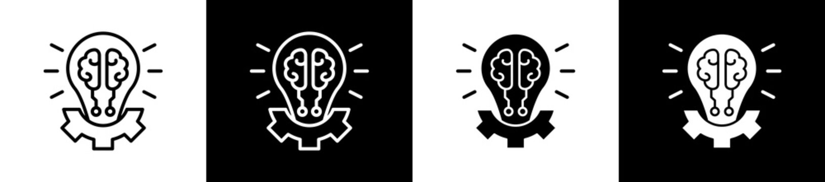 Practice Icon In Outline And Glyph Styles With Black And White Variations