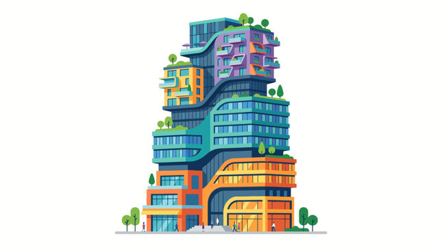 Colorful illustration of a building.