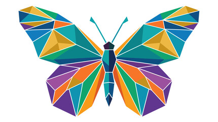 Geometric Butterfly Art - Colorful Abstract Insect Design © Denso