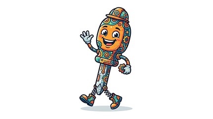 Fototapeta premium Smiling screwdriver tool mascot on white background