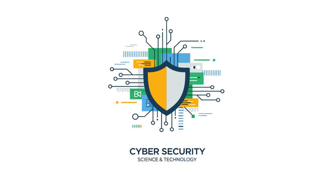 Cyber security shield icon symbol.