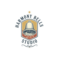 Fototapeta premium Harmony Bells Studio vintage musical bell logo.