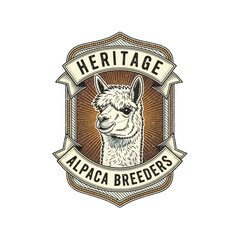 Heritage alpaca breeders ornate portrait badge. © City