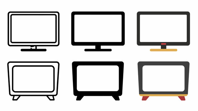 Variety of television screen designs: minimalist collection of tv icons