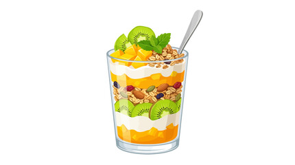 Fototapeta premium Fresh Fruit and Yogurt Parfait Dessert.