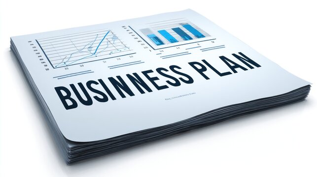 Business plan document with graphs