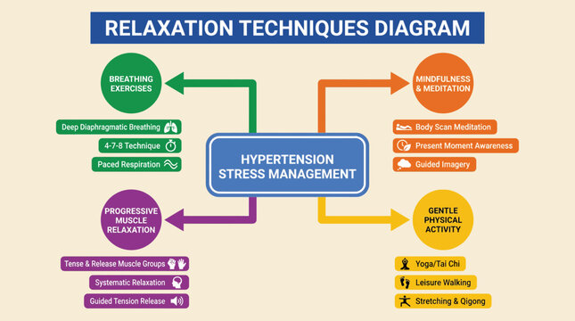 Hypertension Stress Management Relaxation Techniques Diagram