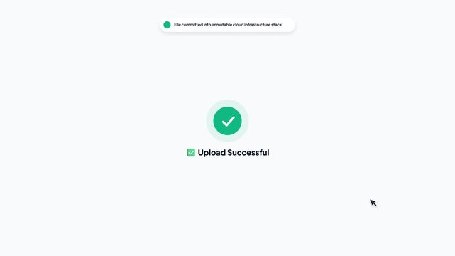Minimalist User Interface Design Showing Document Upload Process for PDF Corporate Ledger File with Loading Bar and Success Notification