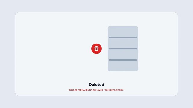 Detecting Idle Folder Process Inactive Assets Permanently Removed and Deleted Light Theme Vector Animation