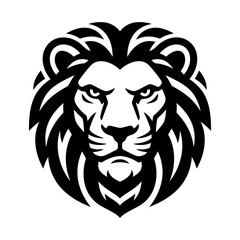 Fototapeta premium Black and white lion head illustration 4.