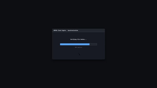 Dark mode cloud synchronization pipeline loading bar and fatal exception connection error terminal text on black screen