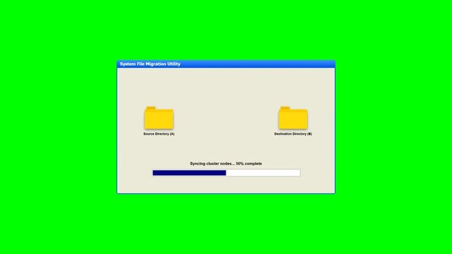 System File Migration Window displaying Transaction Process Aborted Alert with Assets Returned to Origin Path