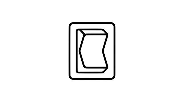 Simple Line Art Icon of a Light Switch in the Off Position PNG Isolated on transparent background