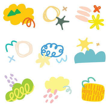 Cute and colorfull weather pattern, set of weather icons, abstrack icon pattern