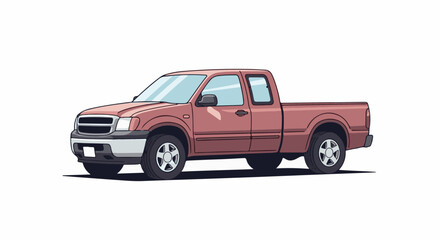 Fototapeta premium A reddish-brown pickup truck with a white bumper and silver grill