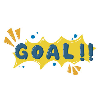 Goal text icon, goal football lettering