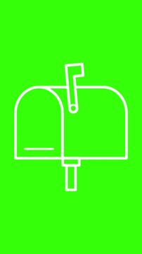 Closed Mailbox Post Letter Icon Animation on Green Screen
