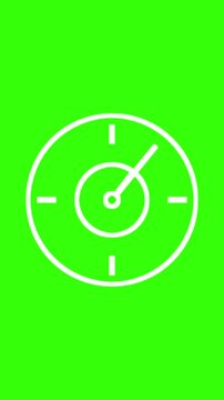 Fast Spinning Wall Clock Time Icon Animation on Green Screen
