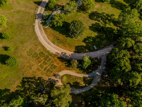 Aerial View Over Goddard Park In Rhode Island