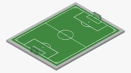 3D Isometric Soccer Field Diagram. © Pangun