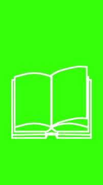 pen Book Reading Education Library Icon Animation on Green Screen