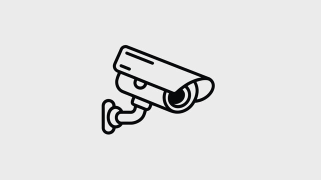 Security camera records the surroundings from a high vantage point to provide constant surveillance.