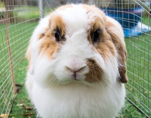 Fototapeta premium Adorable rabbit radiates charm with soft fur, gentle innocence, playful energy, and captivating beauty outdoors.