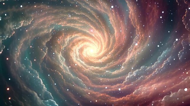 Cosmic Nebula Tunnel with Colorful Space Dust Clouds Stock Video