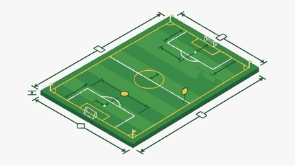 3D Soccer Field Diagram Layout. © s
