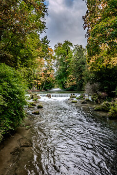 Autumn Streams Through Munich English Garden Park